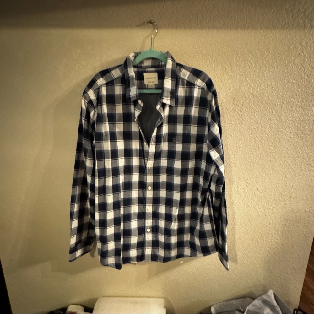 American eagle super soft collection  Blue and White Checkered Shirt